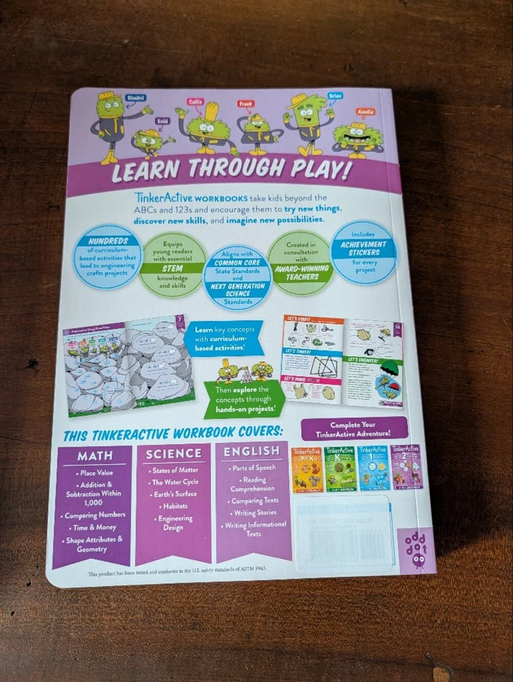 Tinker Active 2nd Grade 3-in-1 Workbook - Purple